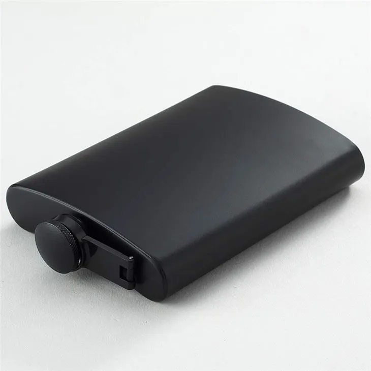 Nerezová ocel 6oz černá kyčelní baňka